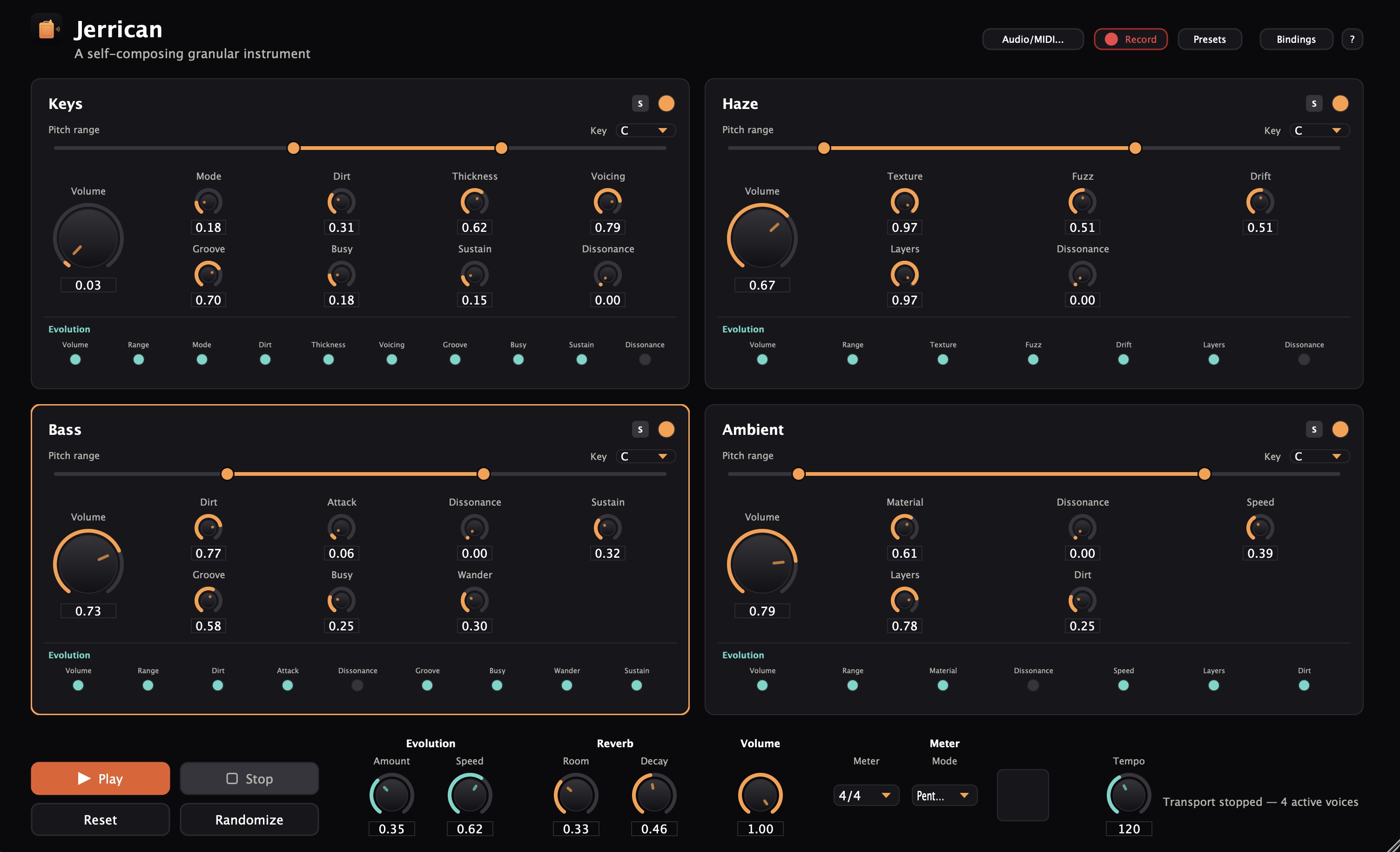 Jerrican — instrument interface