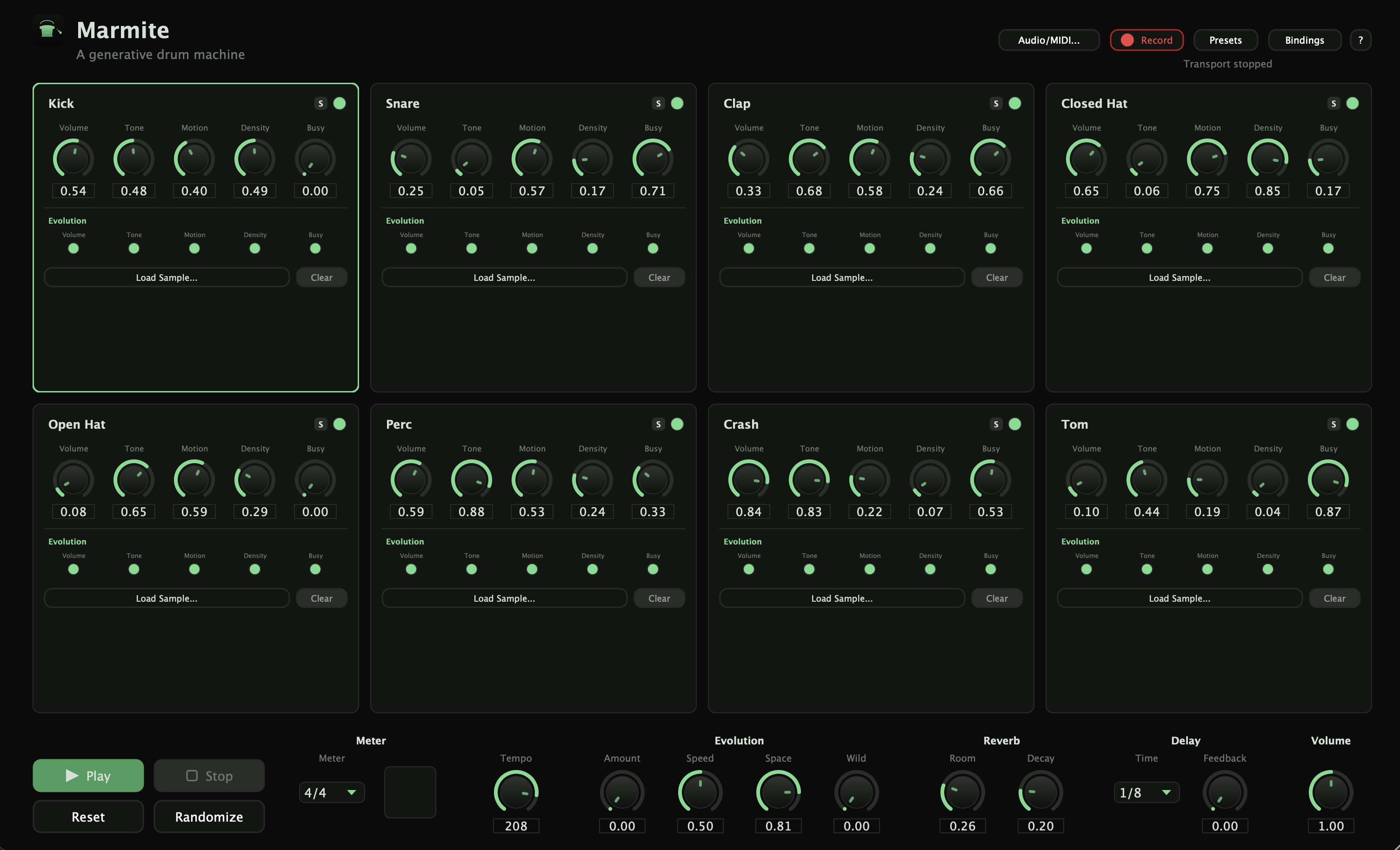 Marmite — instrument interface